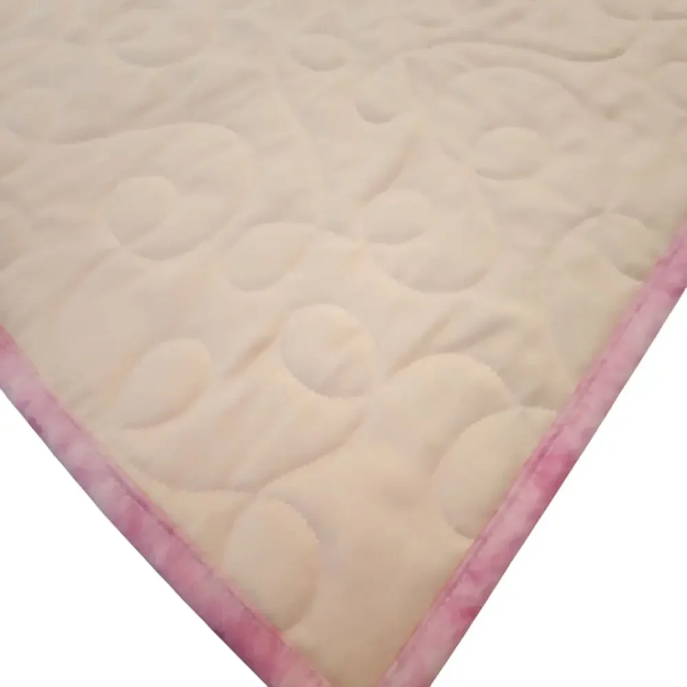 Handmade, New Lap quilt Pastel green, pink, white 39X40